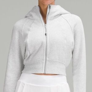 LULULEMON Scuba Full Zip Cropped Hoodie Light Grey Size 2